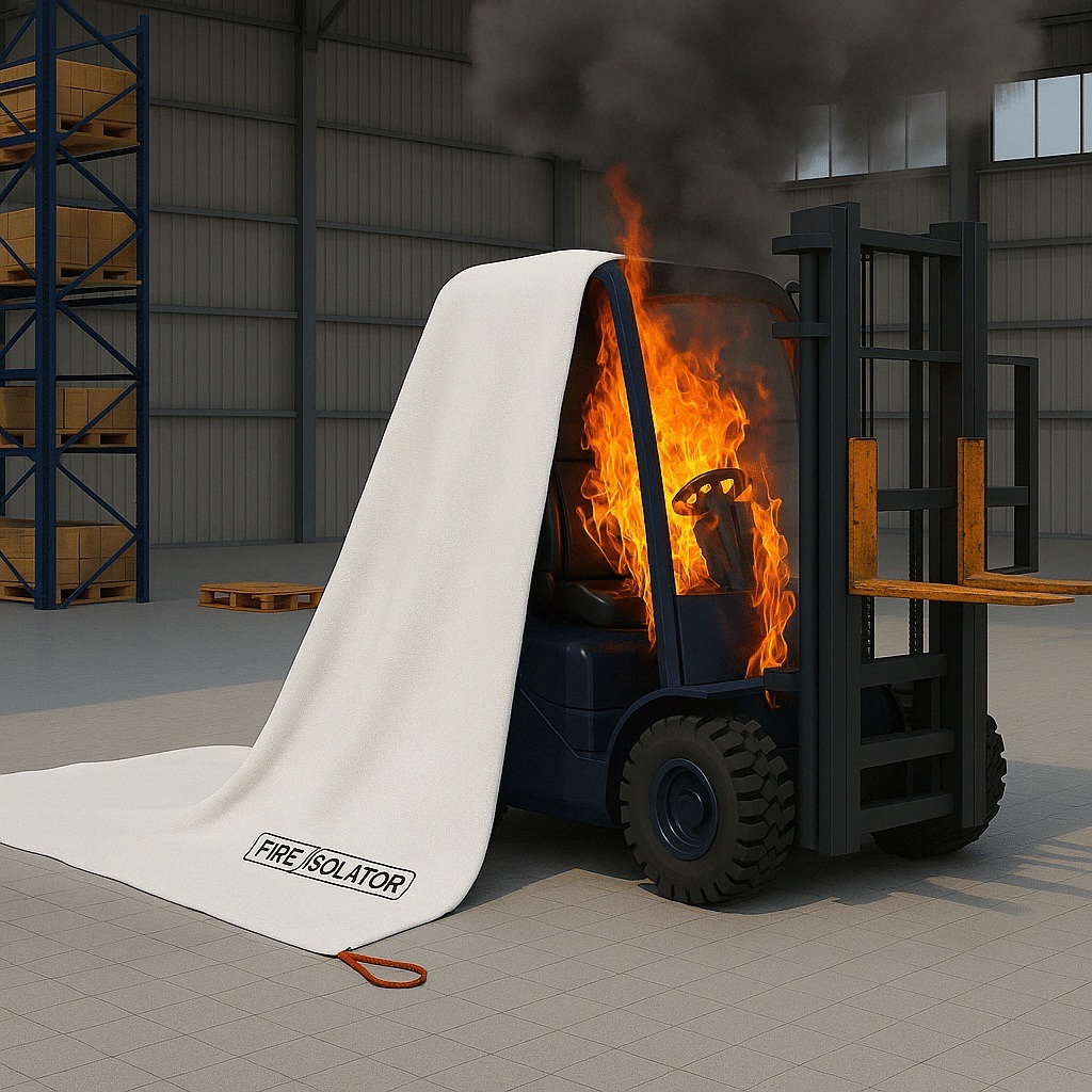 Löschdecken für Gabelstapler